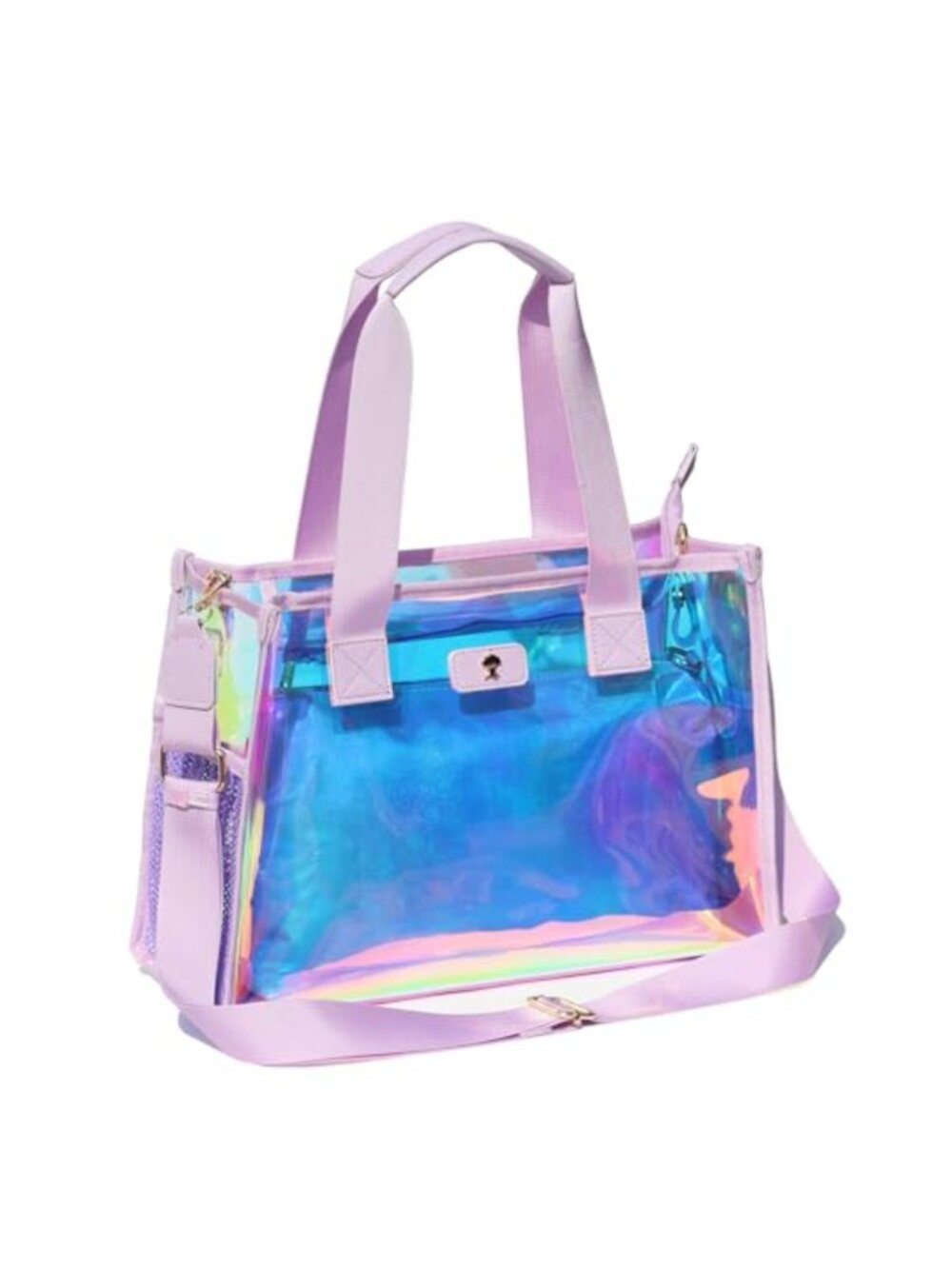 Clear Iridescent Tote Bag Stadium Approved with Pouch